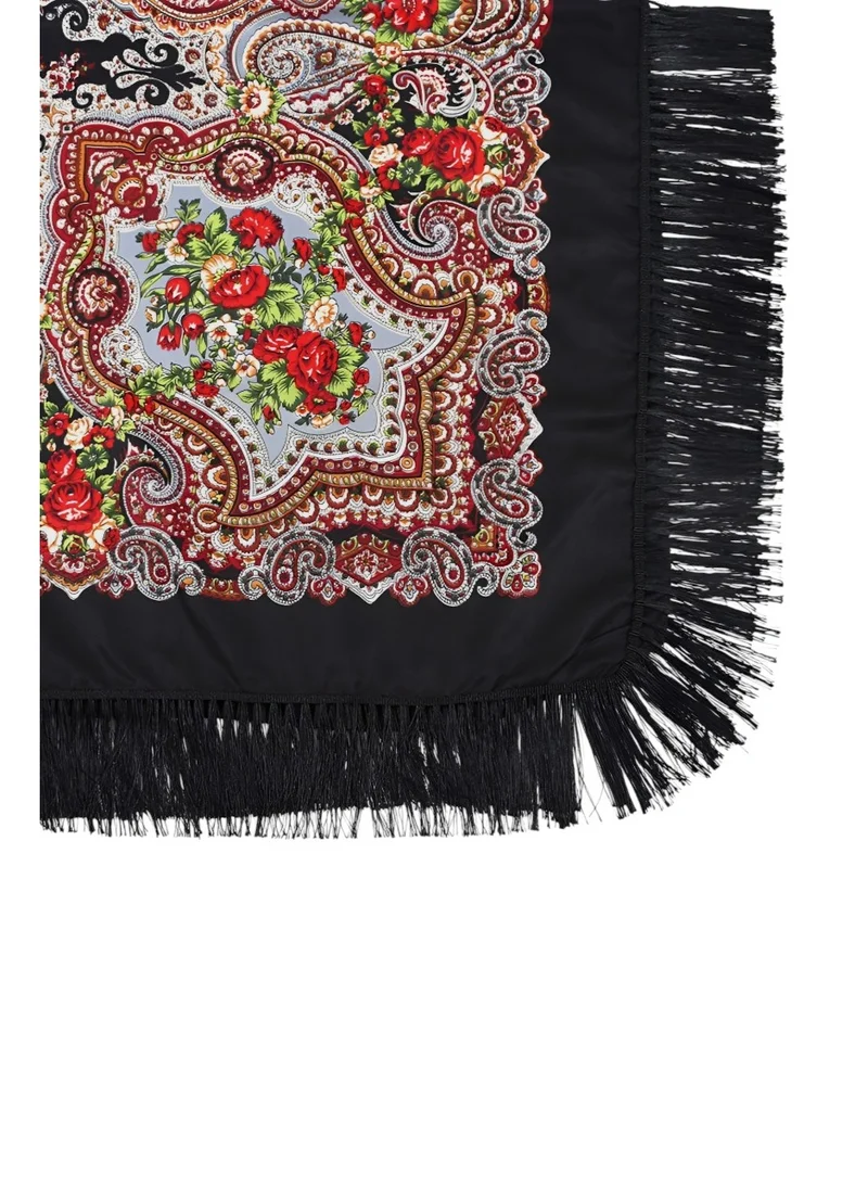 بيداني شال زهرة سلافية - أسود ملكي